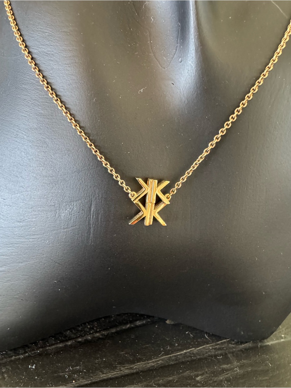 India Hicks Gold Tone Interlocking K Necklace | Signature Initial Pendant